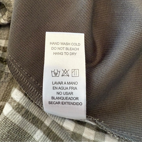 Doe & Rae Olive Tank Top with Plaid Detail - Picture 8 of 10